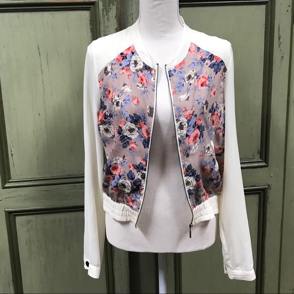 Floral zip up jacket/shell